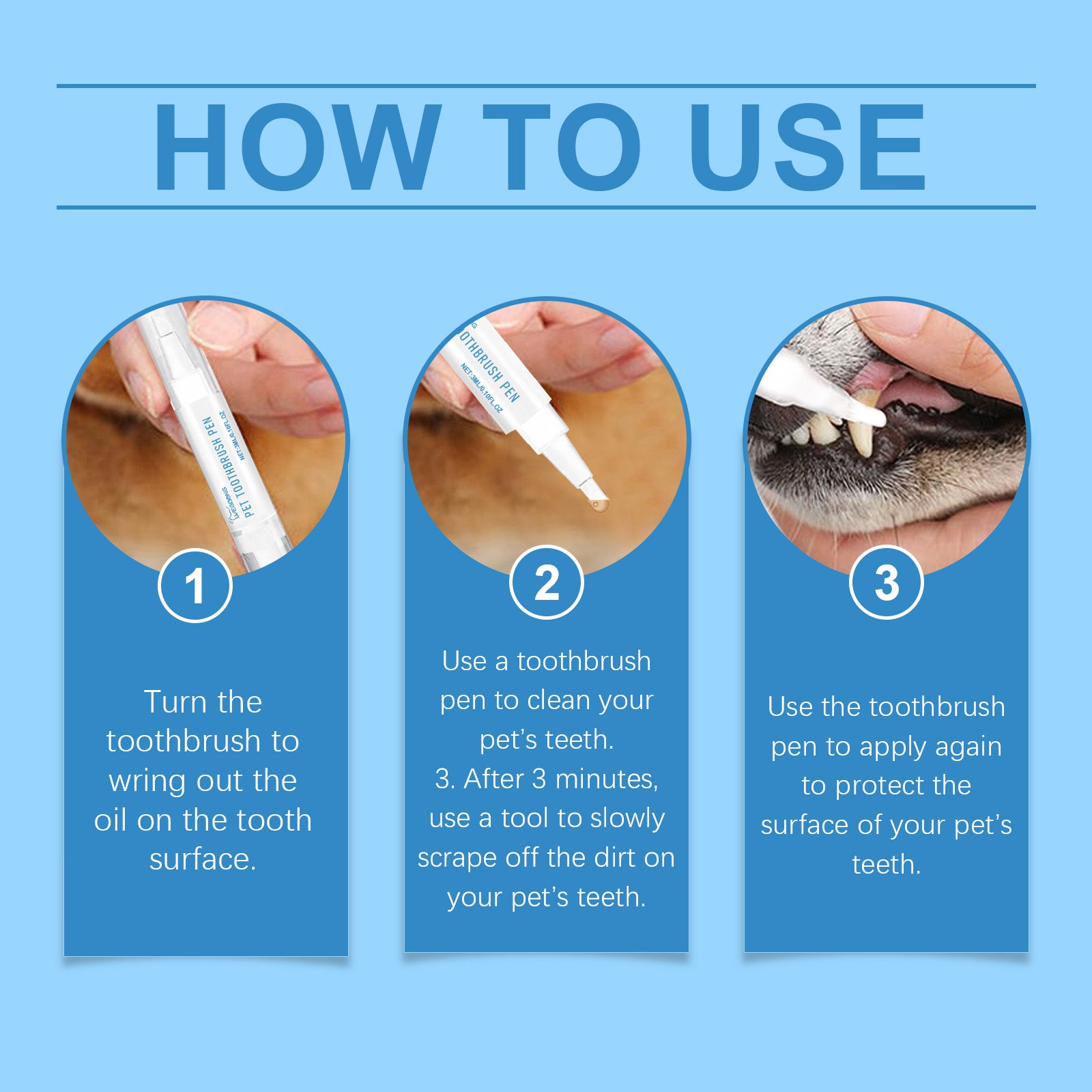 Yegbong Pet Tooth Cleaning Care Brush Oral Teeth Cleaning Tartar Clean And Fresh Care