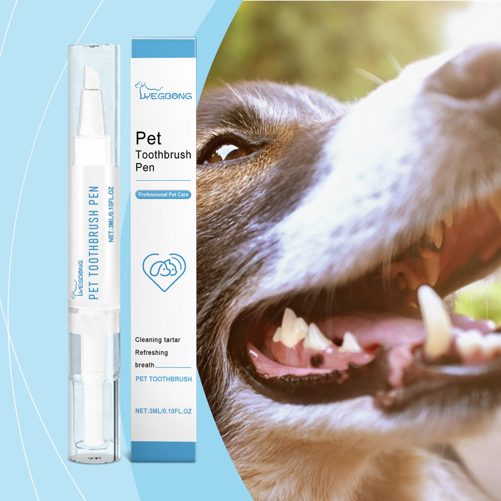 Yegbong Pet Tooth Cleaning Care Brush Oral Teeth Cleaning Tartar Clean And Fresh Care