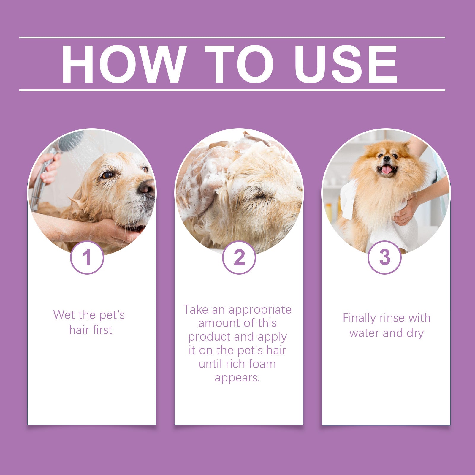Yegbong Pet Lavender Shampoo Gently Cleans Pet Cat And Dog Hair Fluffy Smooth And Fragrant