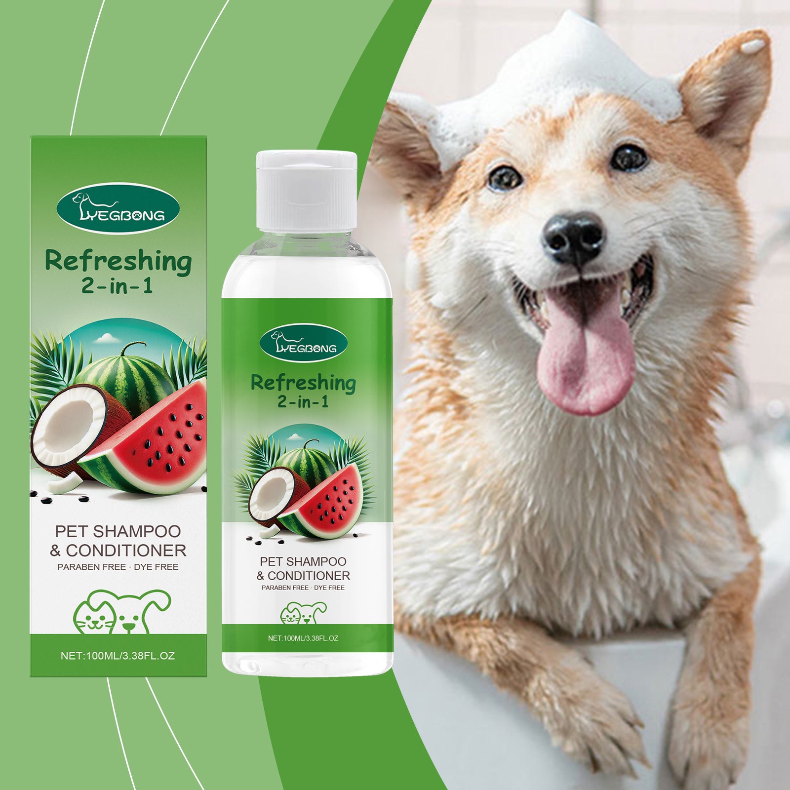 Yegbong Pet Wash & Care 2-In-1 Dog & Cat Stay Fragrant Body Wash Pet Hair Cleaning Body Wash
