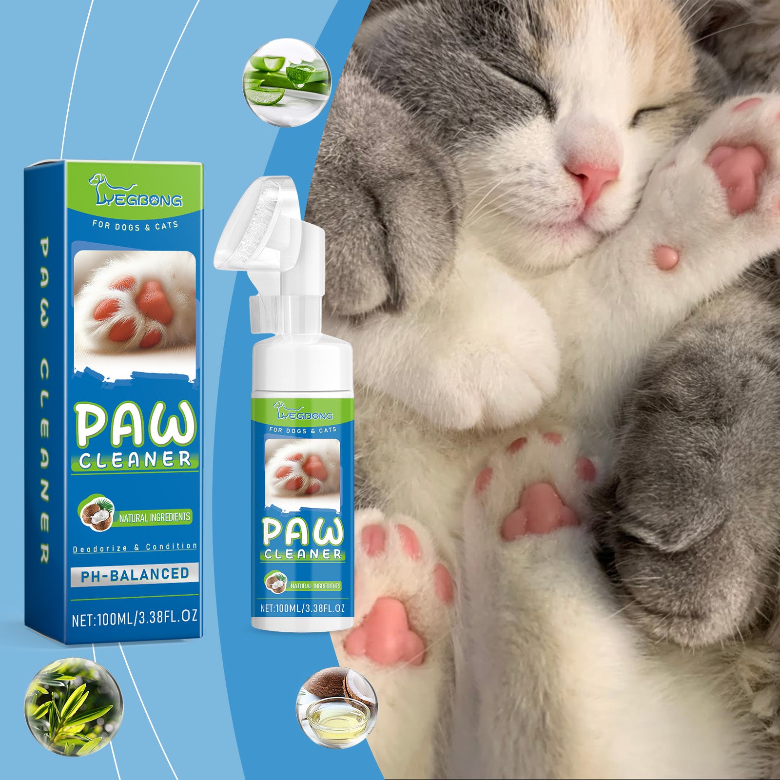 Yegbong Pet Foot Cleaner Dog And Cat Wash Paws Foot Cleaner Foot Care Foam