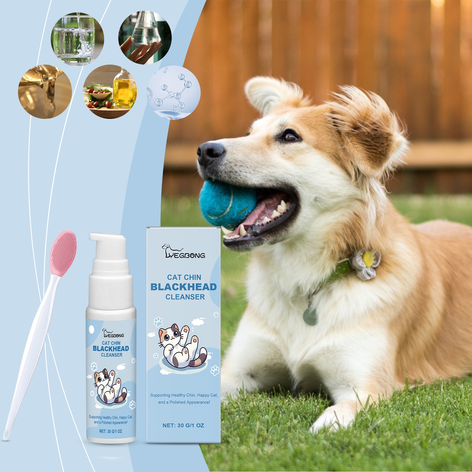 Yegbong Pet Oral Care Set Gentle Cleaning Decontamination Maintenance Cleaning Solution For Cats And Dogs