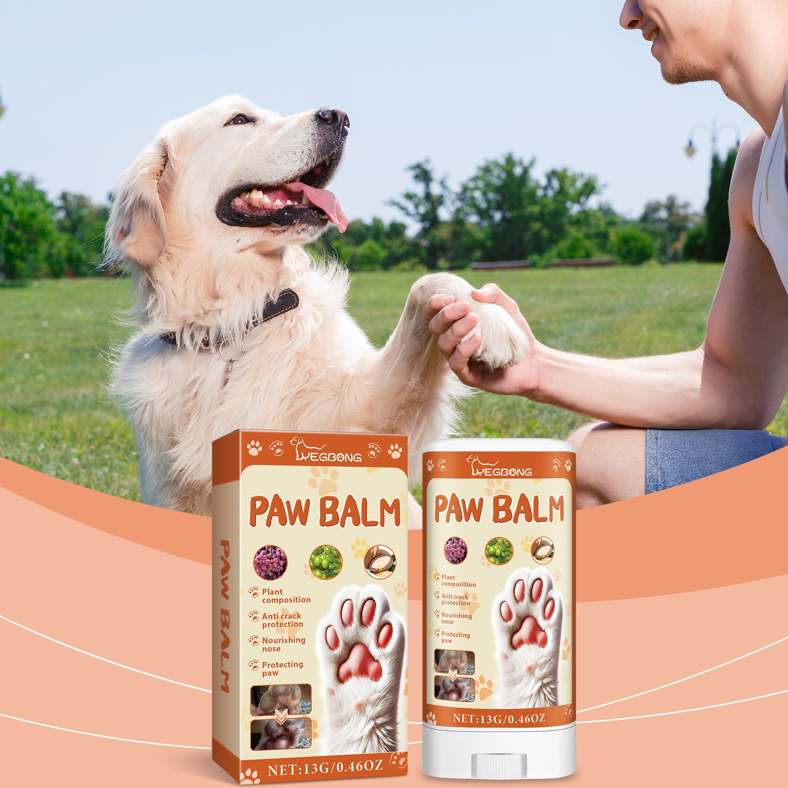 Yegbong Pet Anti-Crack Paw Care Cream, Pet Paw Moisturizing Care Anti-Crack Soft Foot Paw Care Cream
