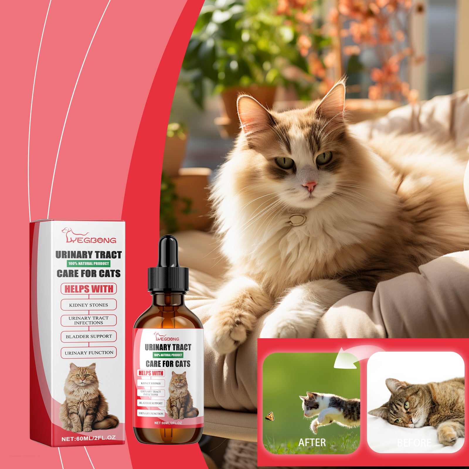 Yegbong Pet Dietary Supplement, Take Care Of The Pet Body Discomfort Cat To Absorb Nutritional Supplements
