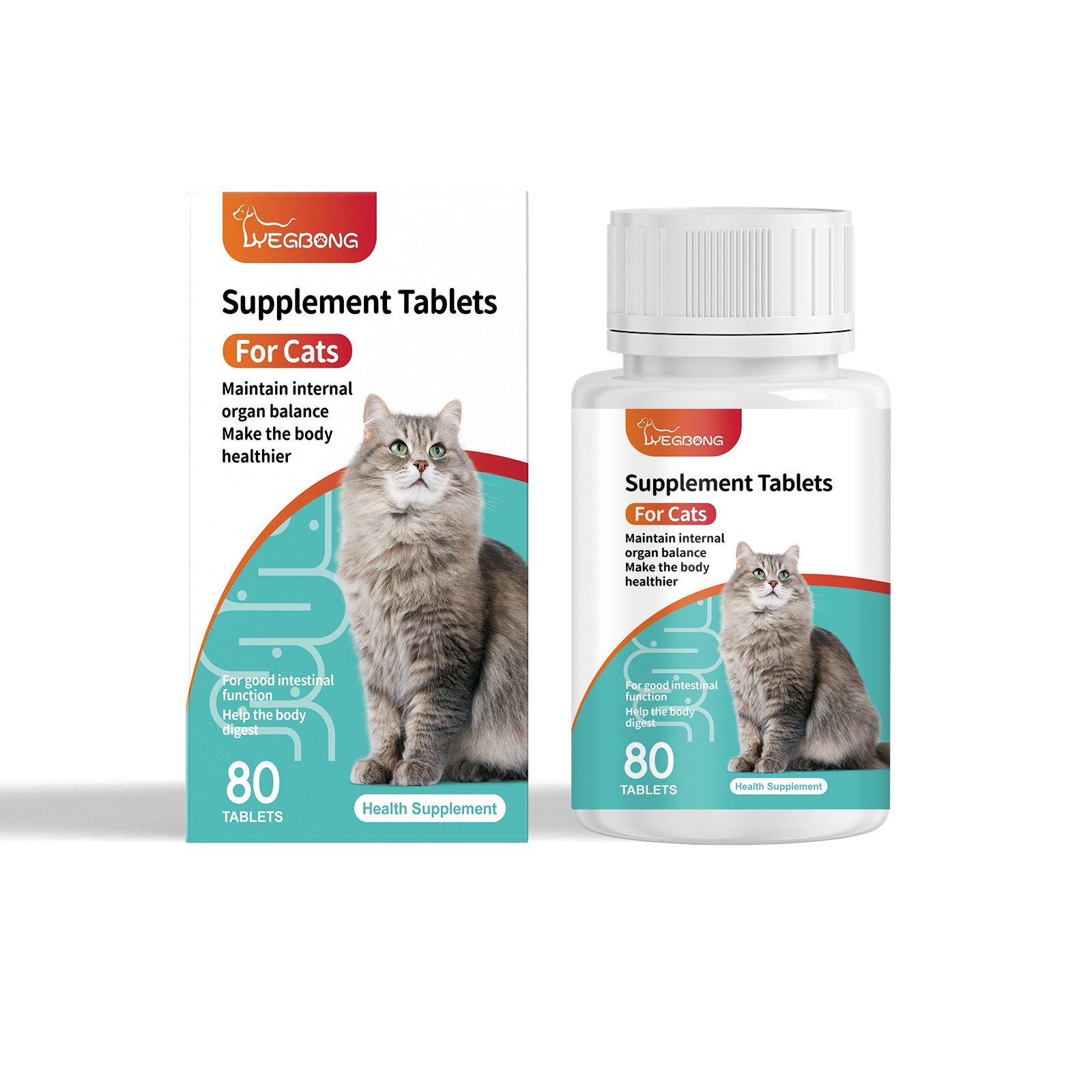 Yegbong Cat Probiotic Tablets To Improve Intestinal Health, Balance Digestion And Absorption Of Pet Nutritional Supplements
