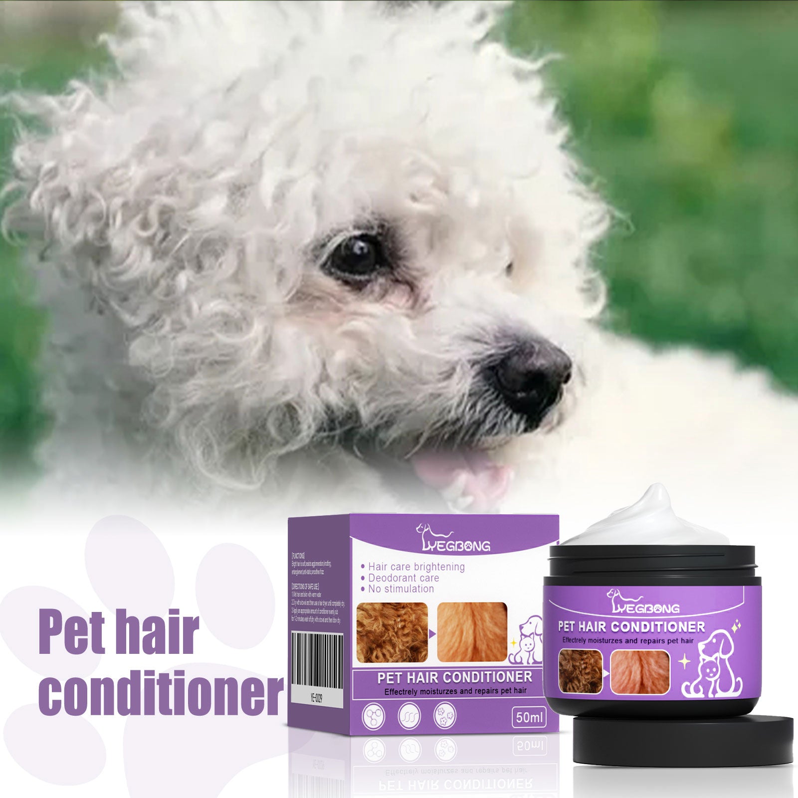 Yegbong Pet Hair Conditioner, Fluffy Soft Not Knot Pet Pet Hair Clean Nursing Hair Cream
