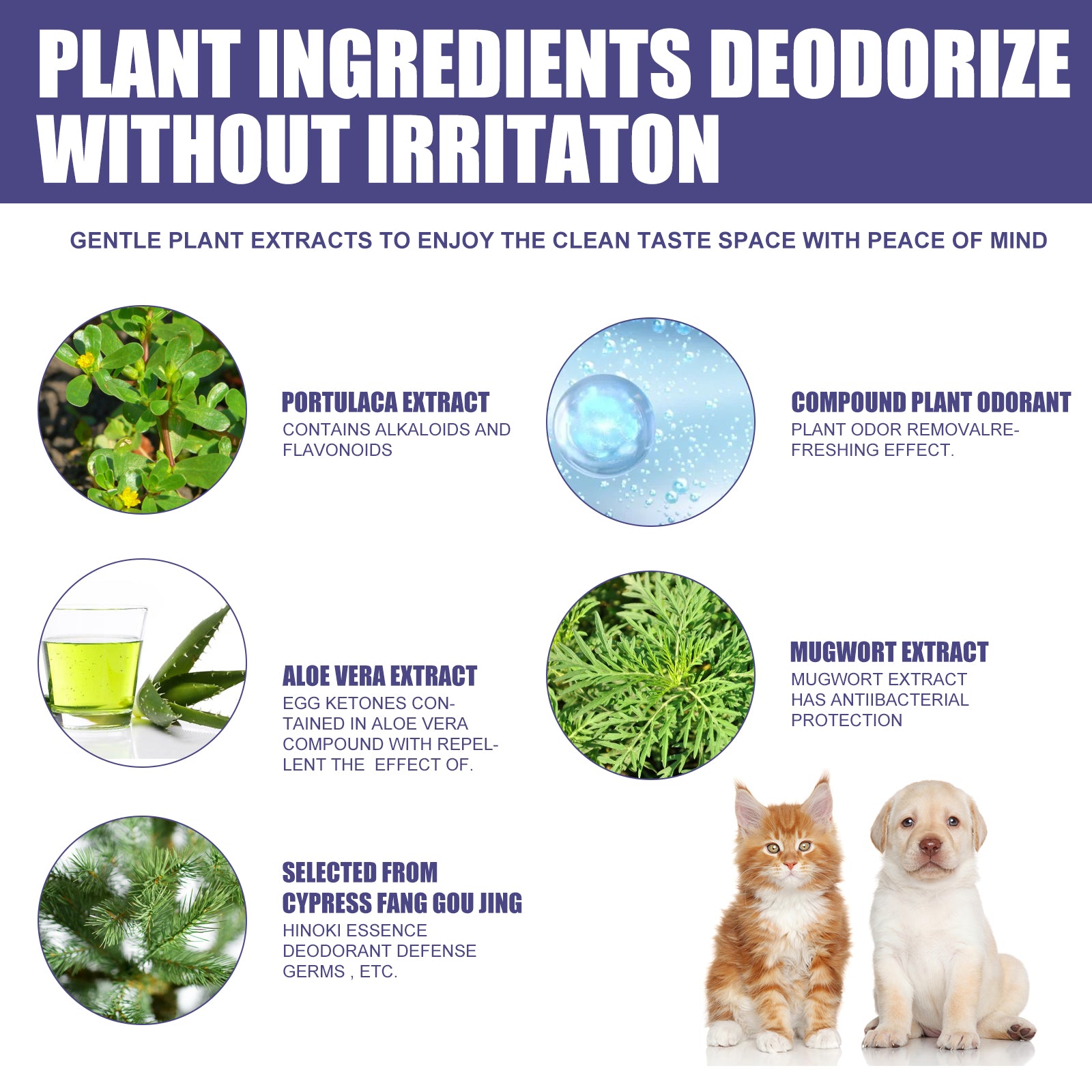 Yegbong Pet Deodorant Spray To Remove Odors, Dogs And Cats To Remove Urine Odor Body Odor Feces Smell Clean Air