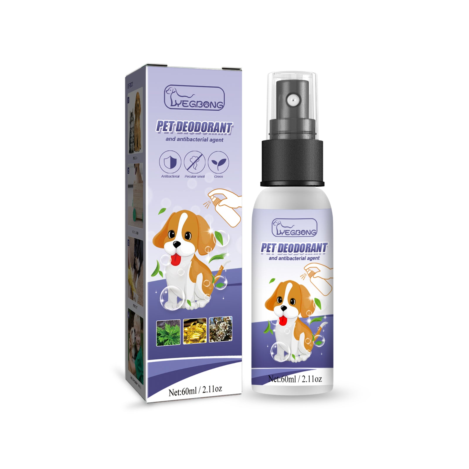 Yegbong Pet Deodorant Spray To Remove Odors, Dogs And Cats To Remove Urine Odor Body Odor Feces Smell Clean Air