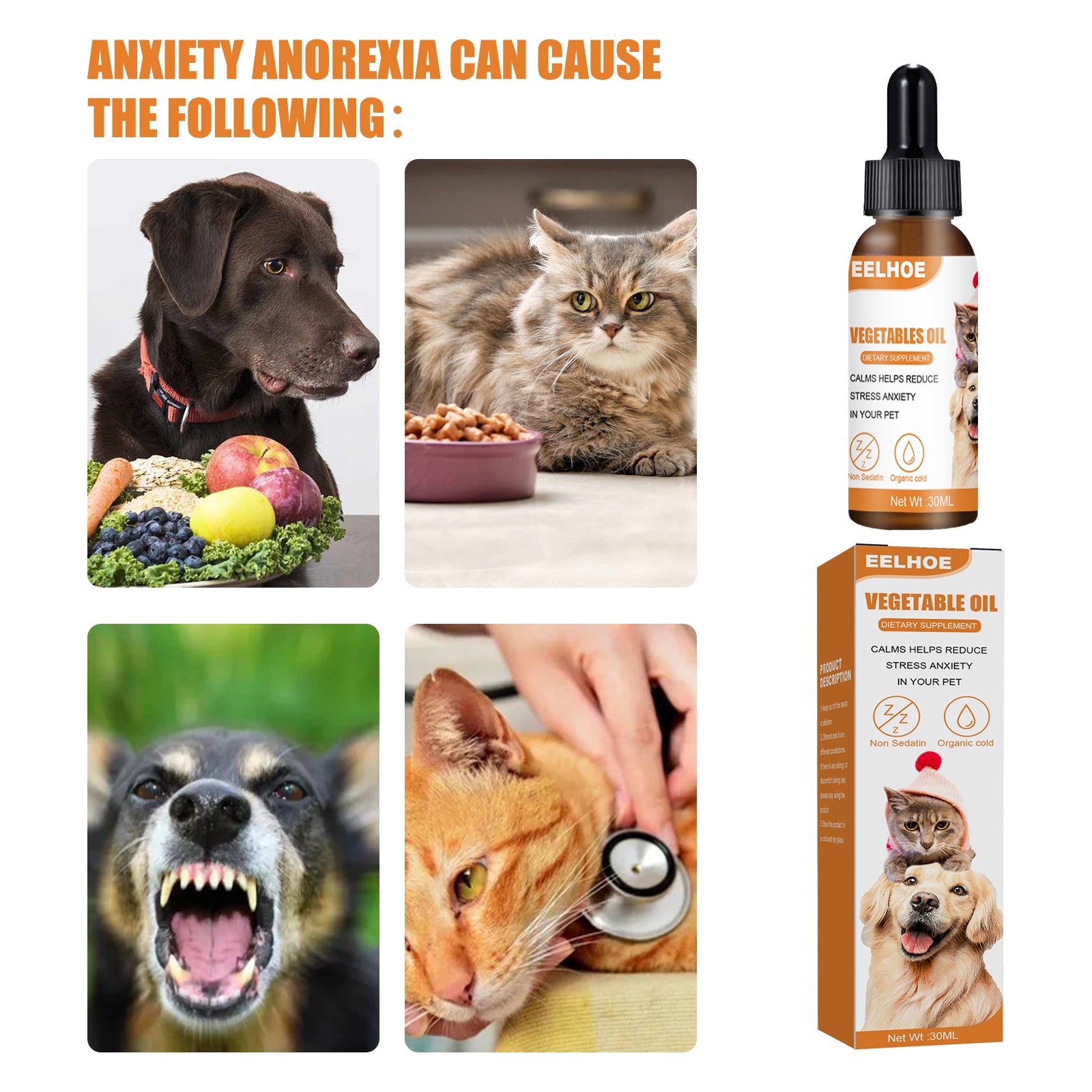 Yegbong Cat And Dog Care Essence, Hemp Seed Oil Enhanced Health Care Essence Pet Cat And Dog Food Conditioning Care