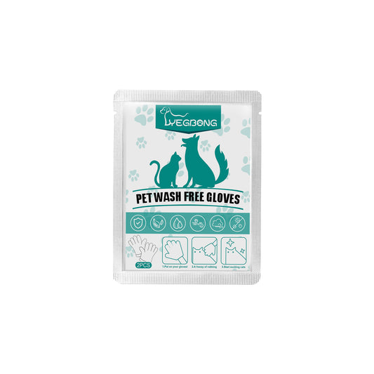 Yegbong Pet Leave-In Cleaning Gloves Dog Bath Cat Clean Dry Cleaning Gloves Deodorizing Odor Removal
