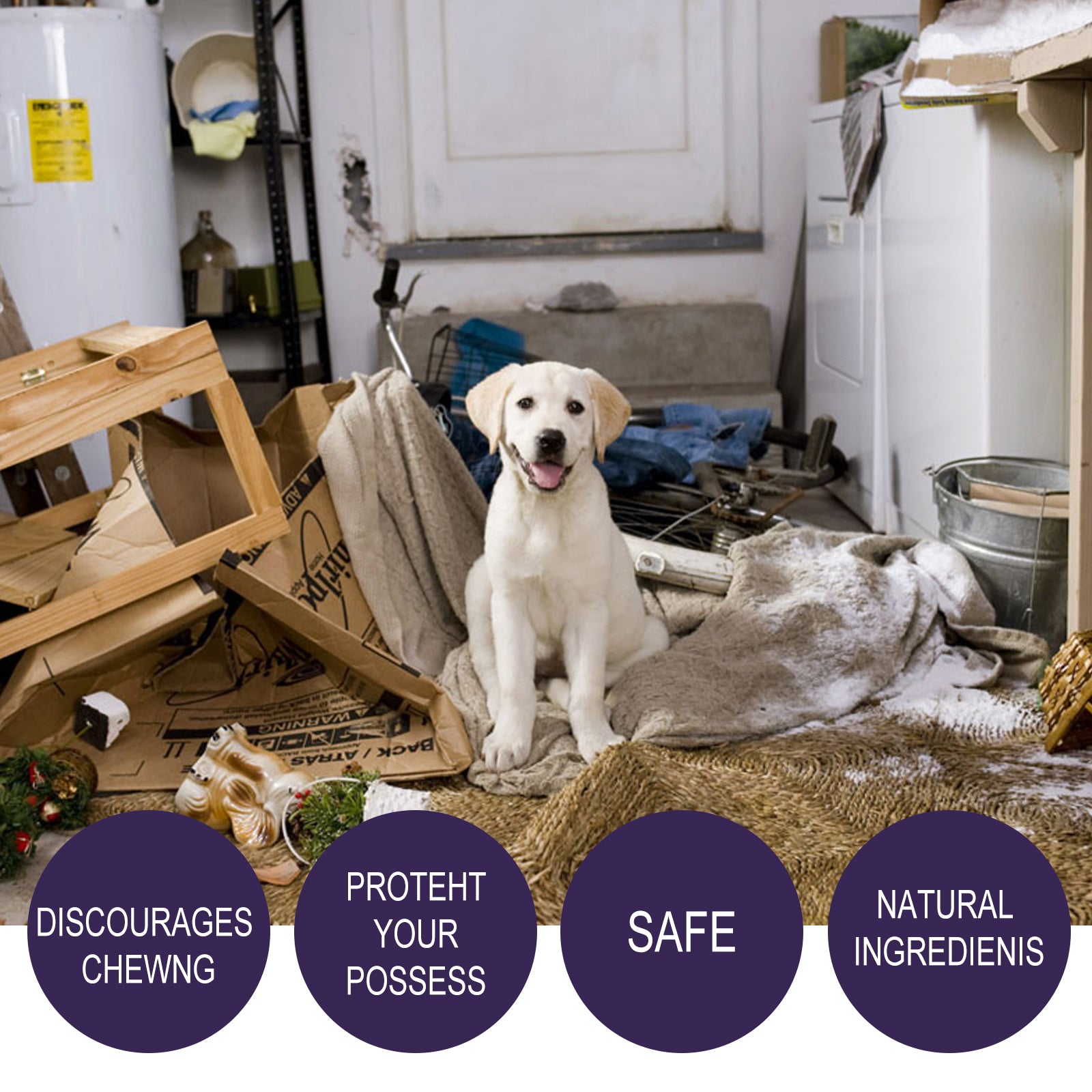 Yegbong Anti-Chewing Bitter Spray For Pets, Prevent Dogs Tearing Apart Homes Scratching And Biting Long-Lasting Indoor Repellent Spray