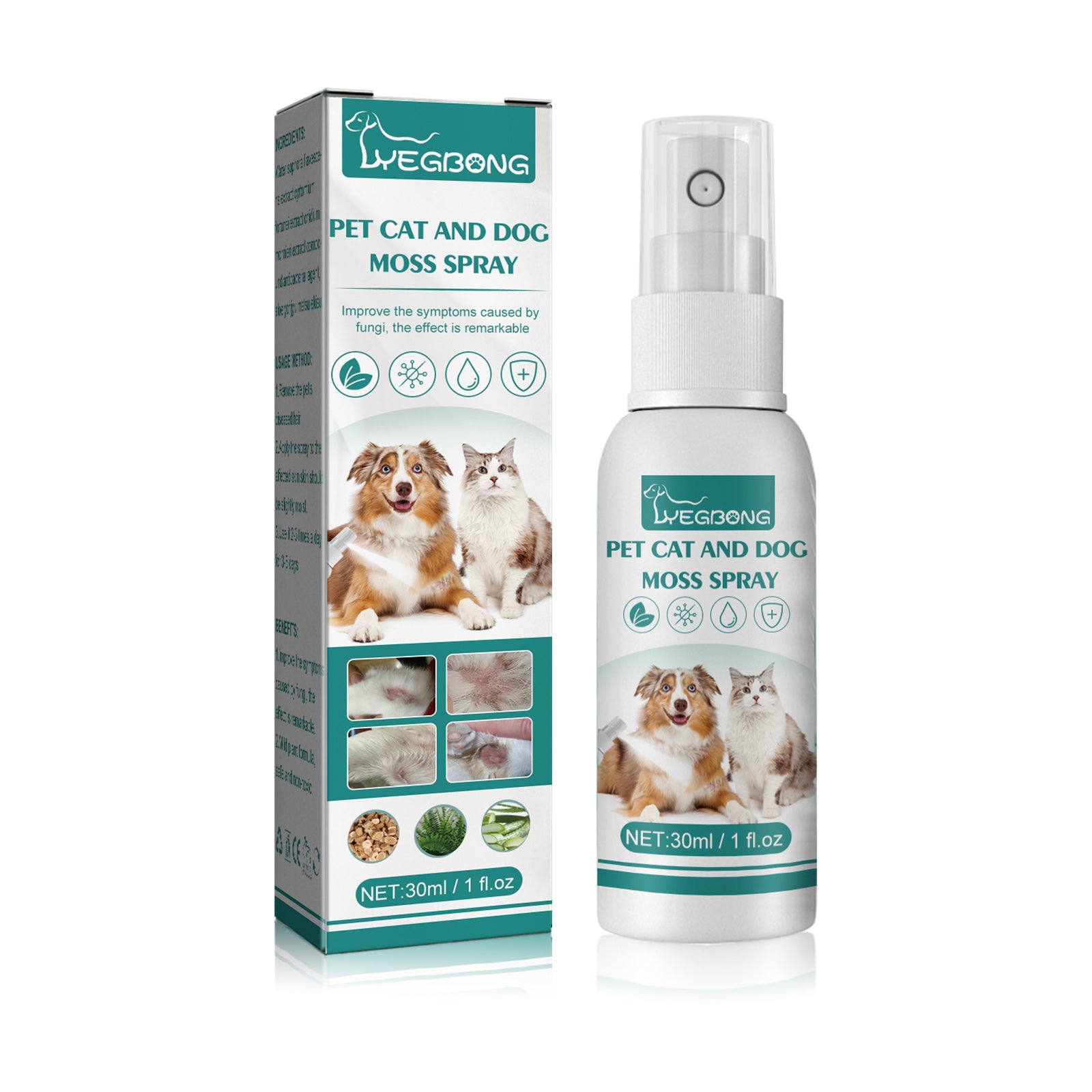 Yegbong Pet Skin Medicine Spray, Cats And Dogs To Remove Mite Skin Itching To Remove Red Hair To Itch