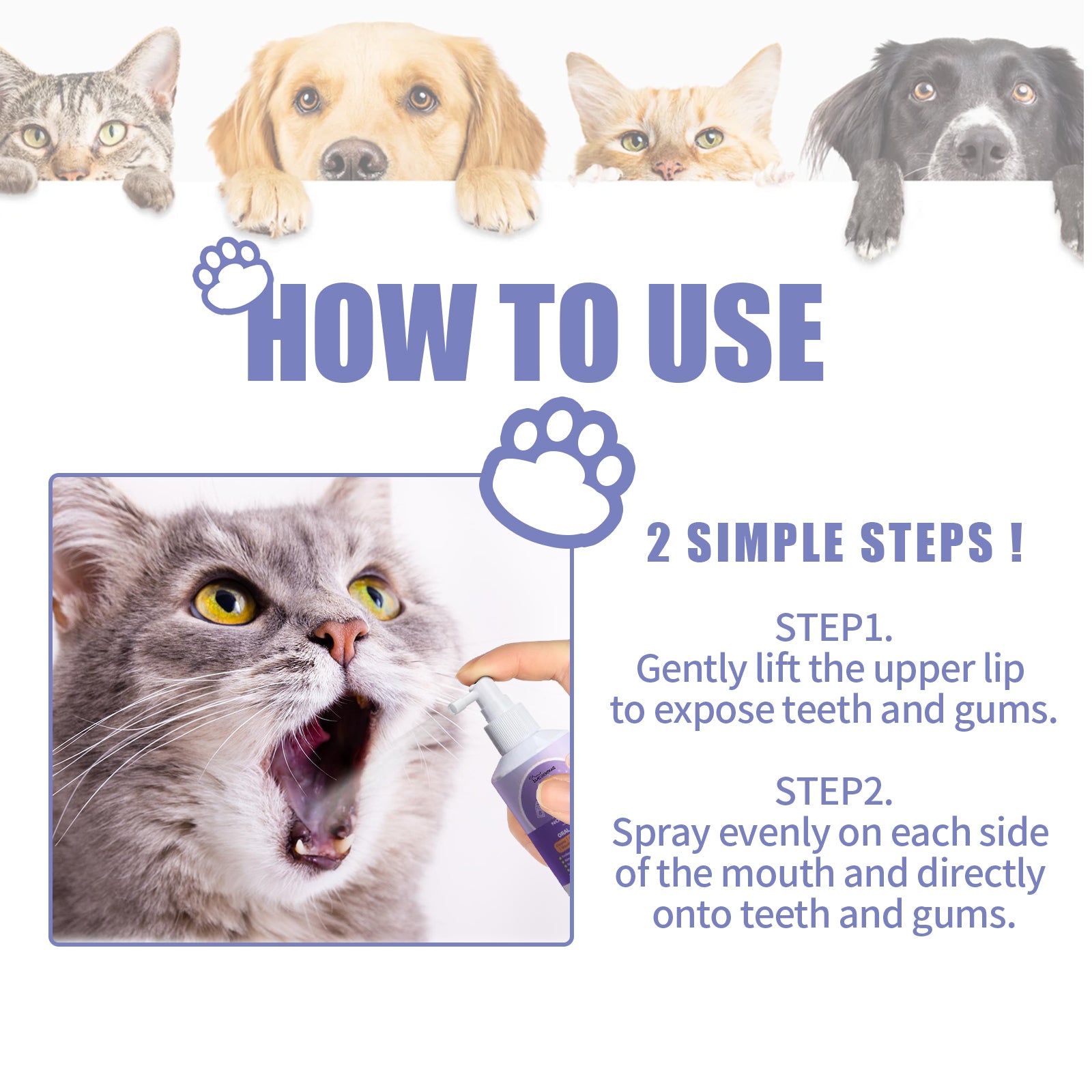 Yegbong Dog And Cat Tooth Cleaning Spray, Pet Mouth Cleaning Breath Fresh Deodorizing Cleaning Spray