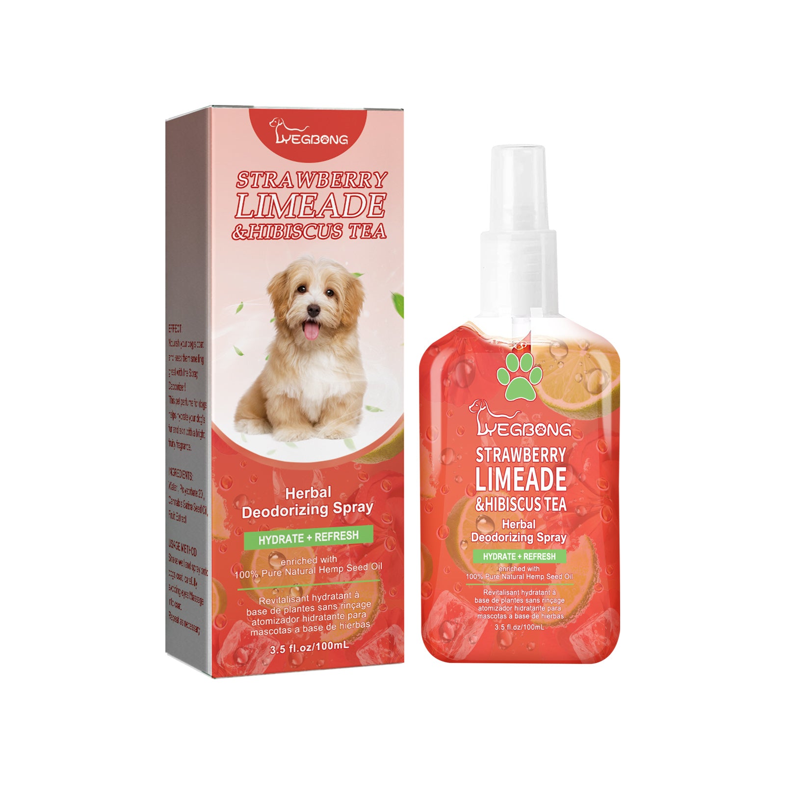 Yegbong Pet Deodorant Spray, Indoor Cat And Dog Deodorizer Stay Fragrance Refreshing Spray