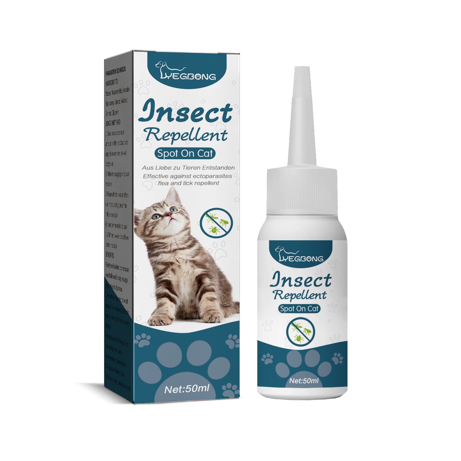 Yegbong Pet Anti-Flea Tick Agent, External Deworming Skin Cleaning Tick Drops For Cats And Dogs