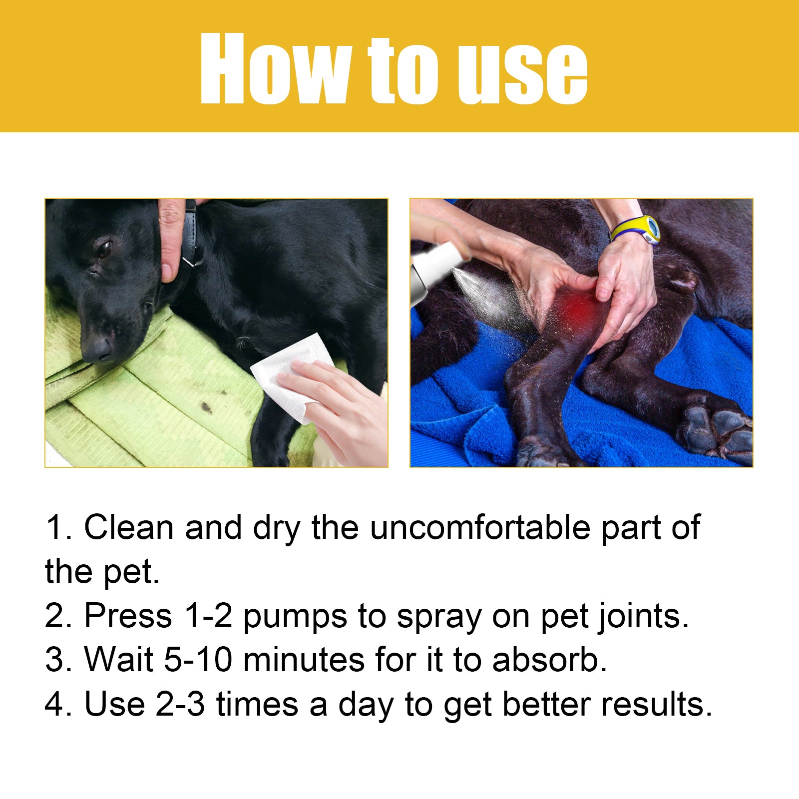 Yegbong Pet Joint Repair Spray, Cats And Dogs Relieve Body Joint Soreness Muscles And Bone Care Spray