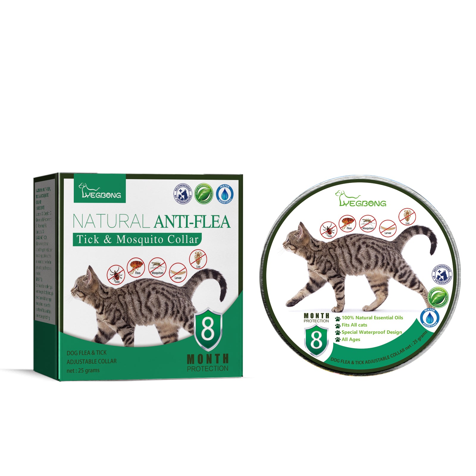 Yegbong Pet Deworming Collar, Flea Resistant Tick Resistant Pet Waterproof Adjustable Deworming Collar