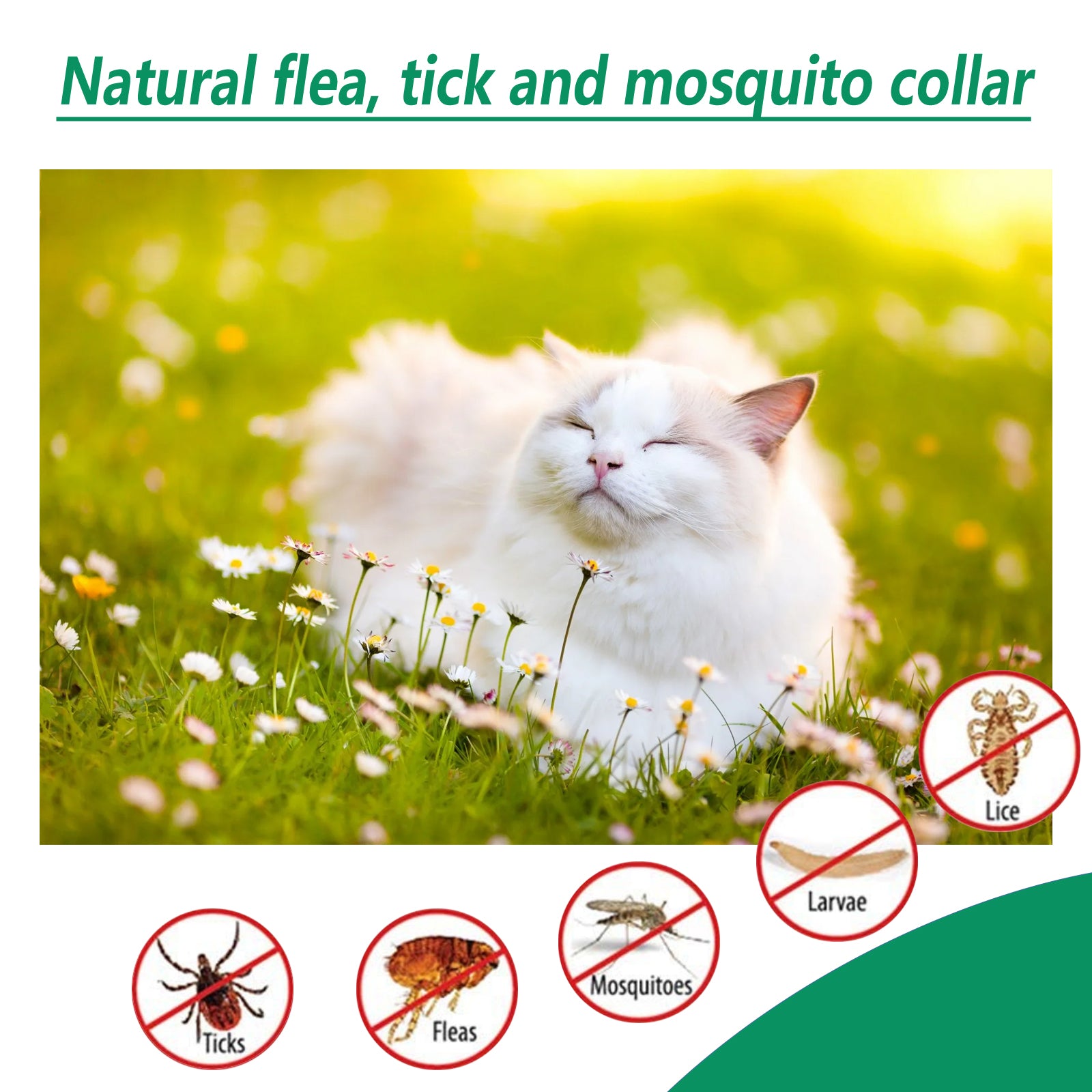 Yegbong Pet Deworming Collar, Flea Resistant Tick Resistant Pet Waterproof Adjustable Deworming Collar