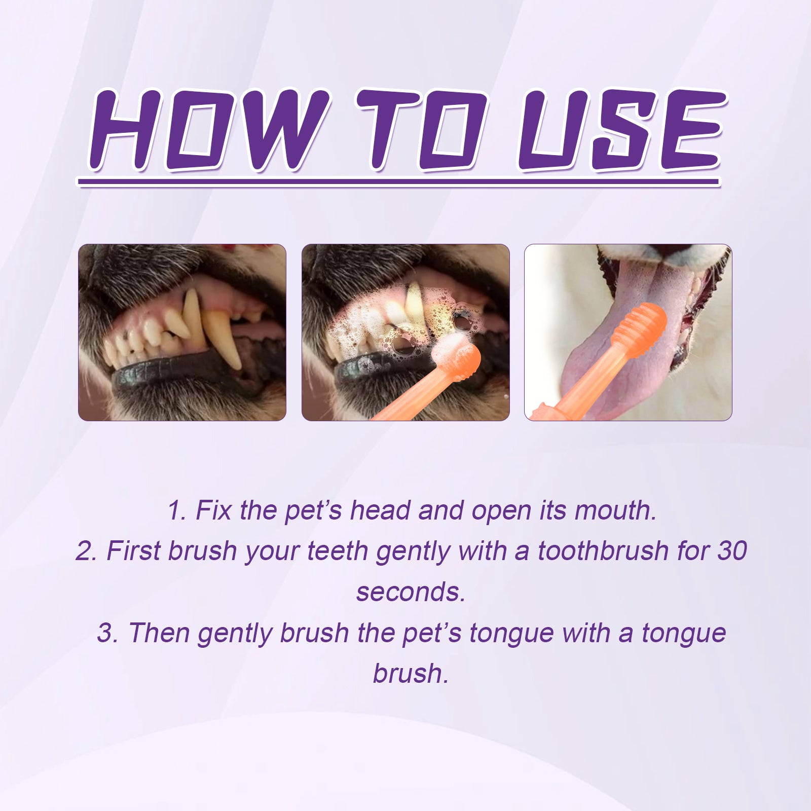 Yegbong Pet Toothbrush For Dogs, Pet Oral Cleaning Dental Stains Dental Health Care