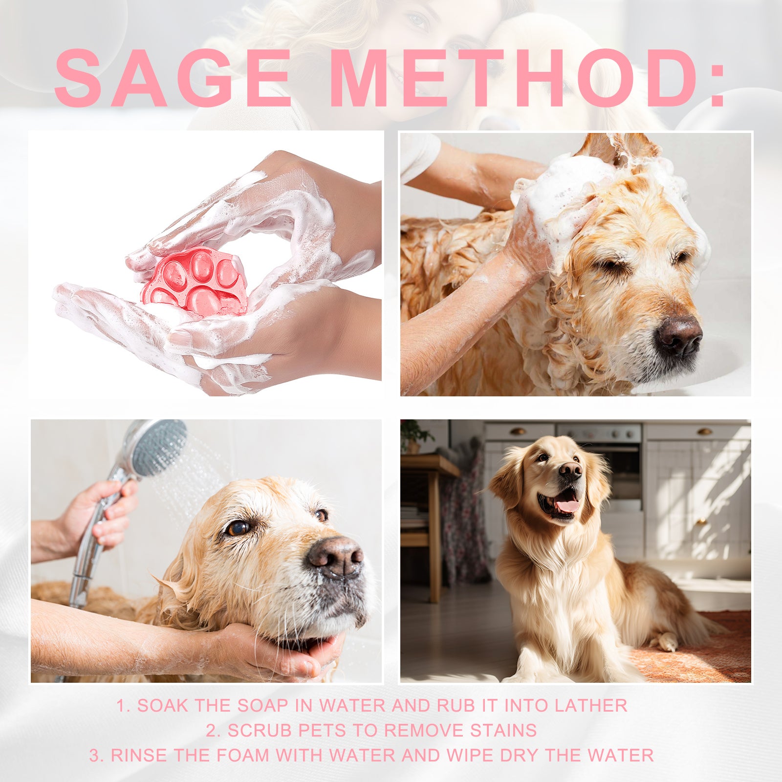 Yegbong Pet Soap, Relieve Itchy Skin For Cats And Dogs, Smooth Hair Care, Anti-Mite Cleaning Soap For Pets