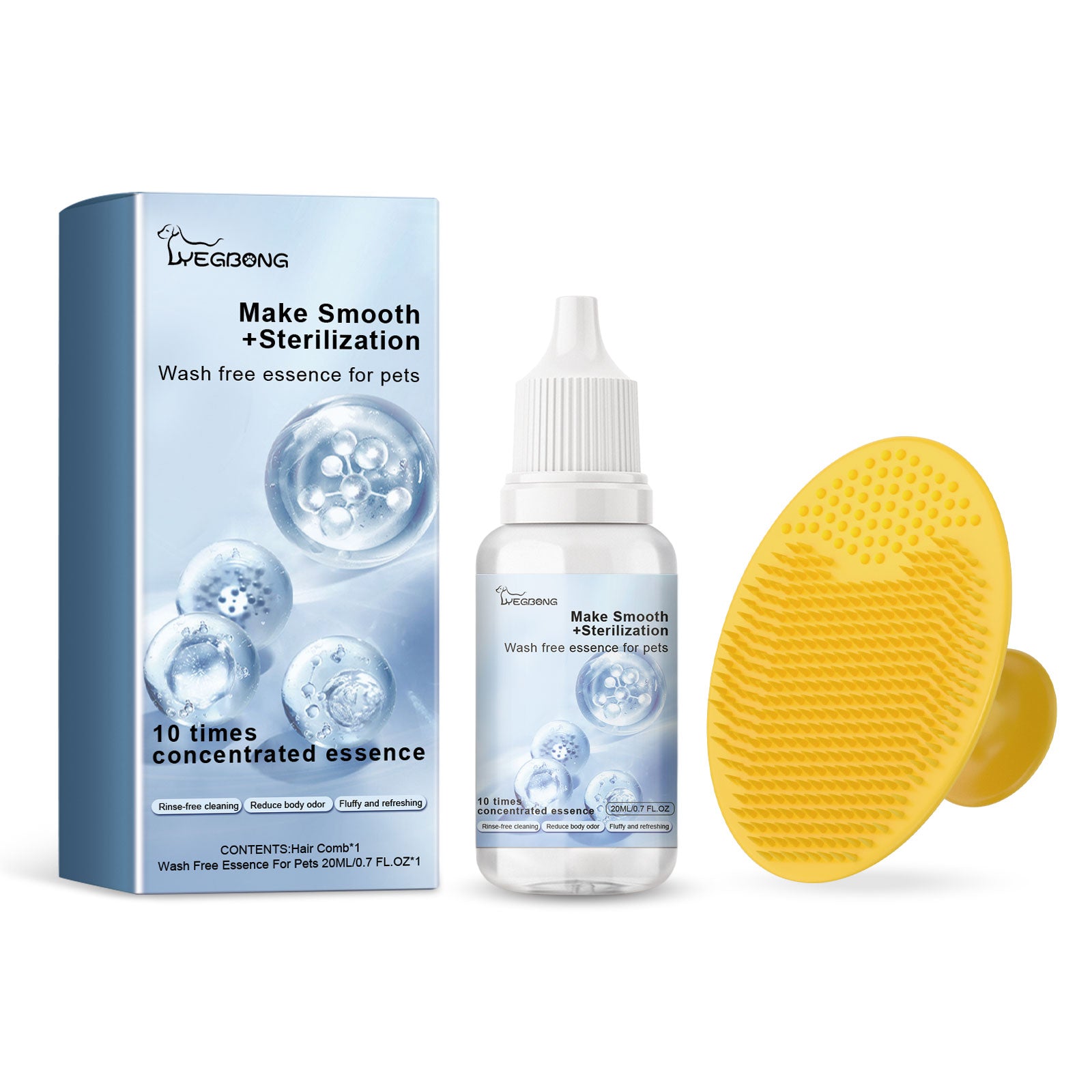 Yegbong Pet Leave-In Serum Set For Cats And Dogs To Clean Hair Fluffy, Soft And Fragrance Care Essence