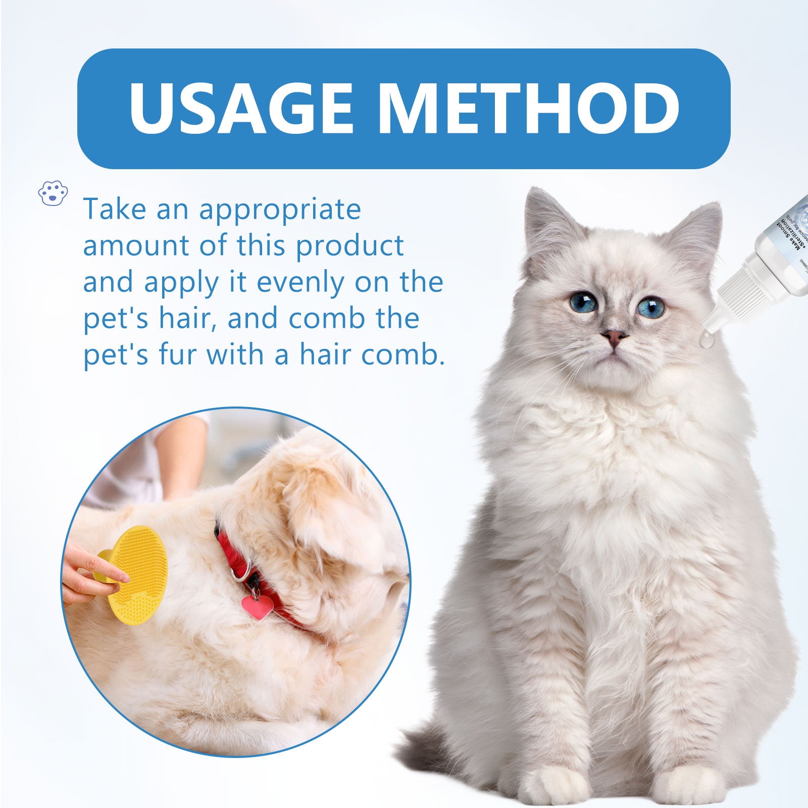 Yegbong Pet Leave-In Serum Set For Cats And Dogs To Clean Hair Fluffy, Soft And Fragrance Care Essence