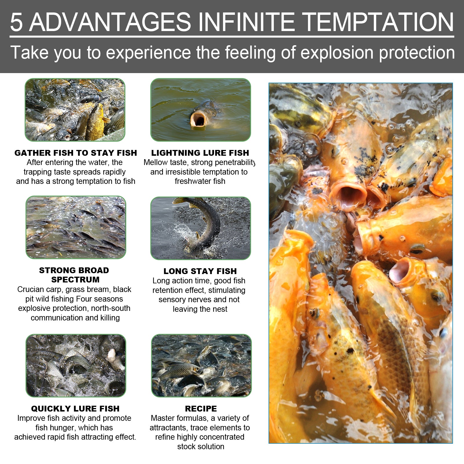 Yegbong Bait Attractant, Reservoir Bait Fishing Bait Fish Portable Fish Primer
