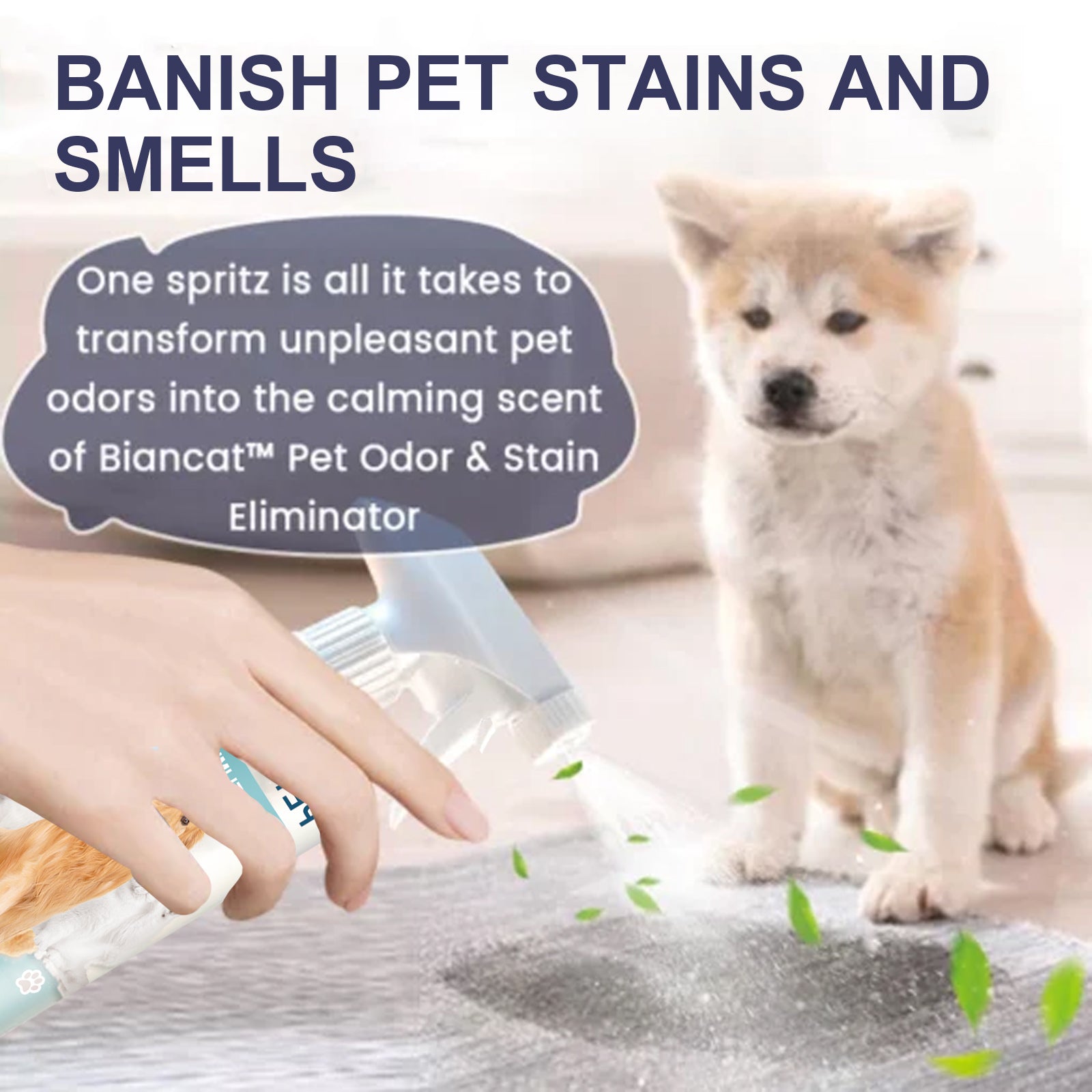 Yegbong Pet Odor & Stain Eliminator, Clean Dog And Cat Body Odor Feces Odor Removal Indoor Fresh Deodorizer