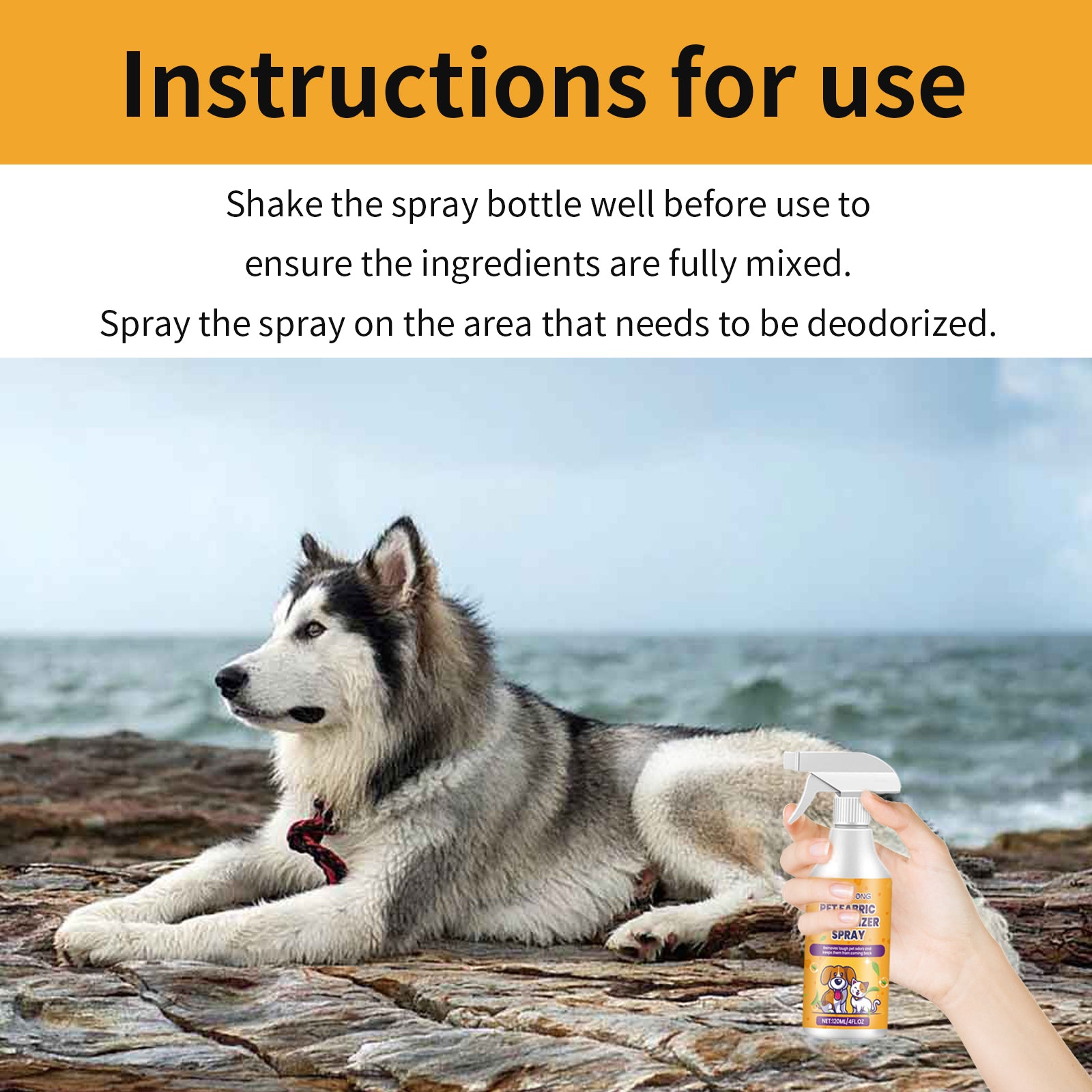 Yegbong Pet Fabric Deodorizer Spray, Fresh Air Clean Pet Odors Indoor Air Fresh Long-Lasting Deodorant