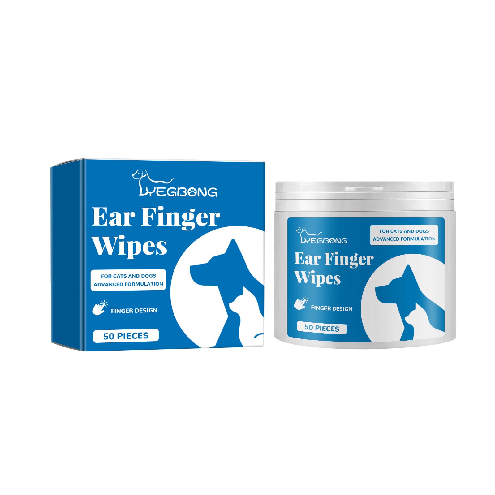 Yegbong Pet Finger Wipes, Ear Care Finger Cover Ear Wax Ear Mite Cleaning Care