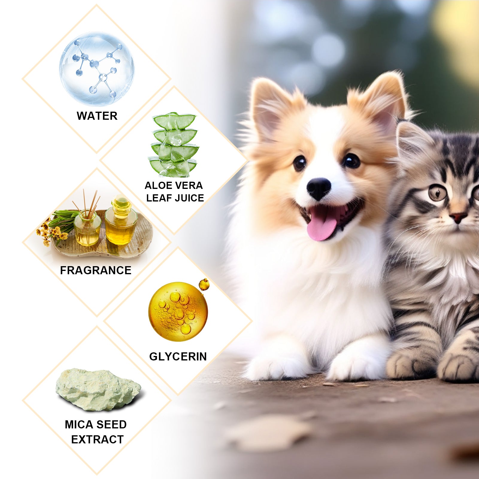 Yegbong Pet Shampoo, Gentle Cleansing Of Pet Cat And Dog Hair With Smooth Unknotted Shampoo