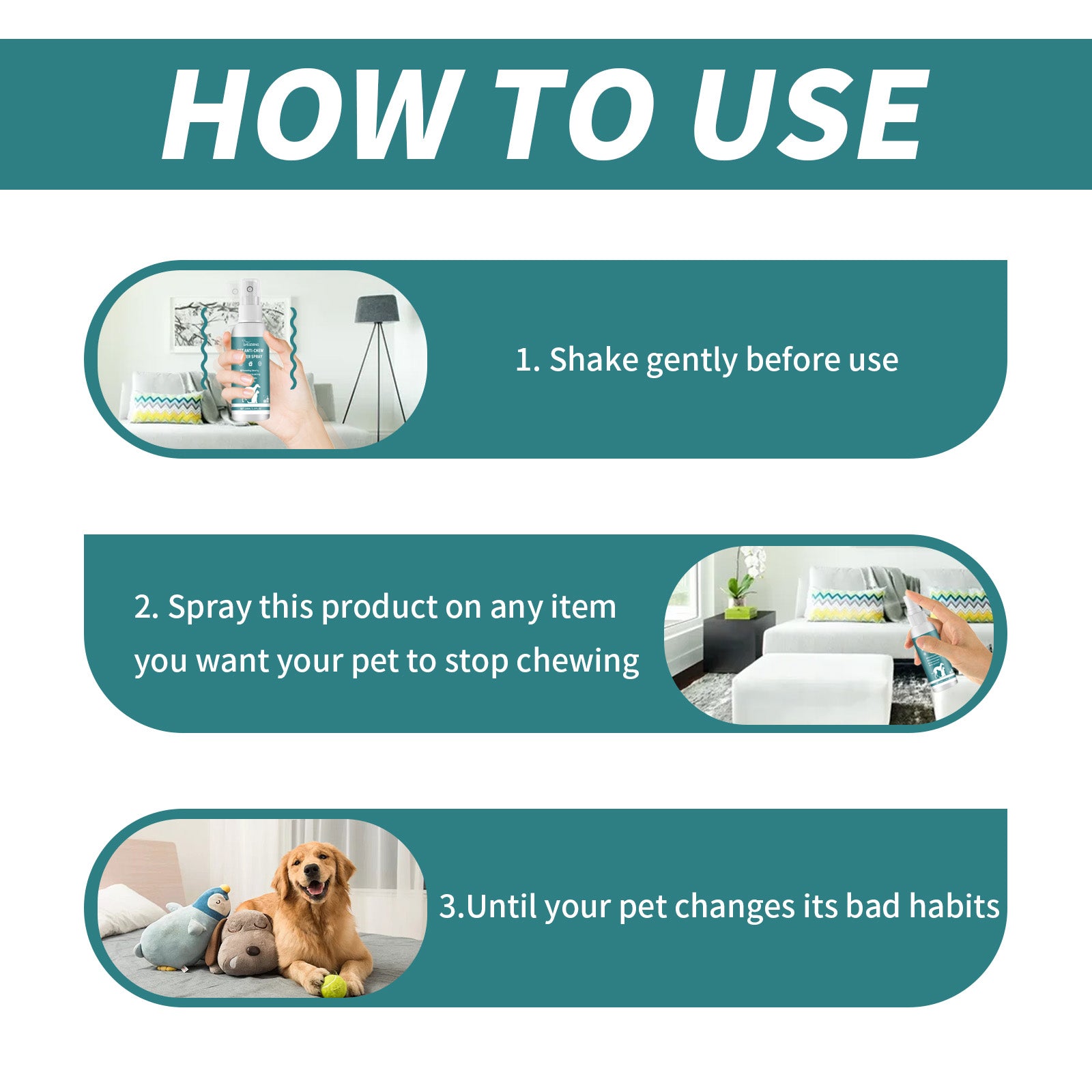 Yegbong Corrective Chewing Spray For Pets, Anti-Cat/Dog Scratching Sofa Chewing Pet Behavior Modification Spray
