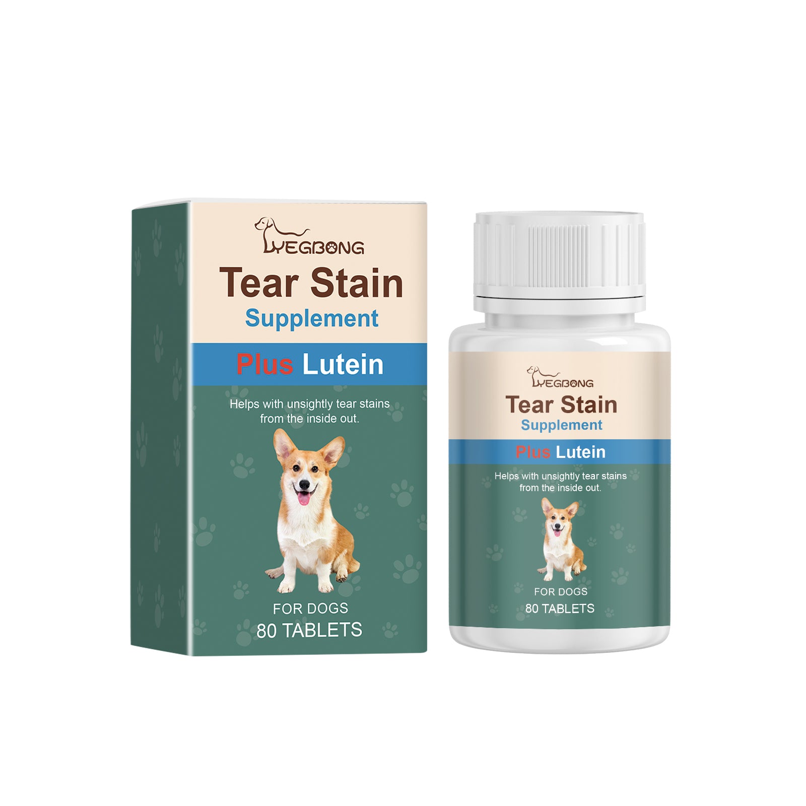 Yegbong Tear-Stained Eye Care Tablet For Dogs To Gently Clean Tear-Stained Eye Stains For Pet Dogs