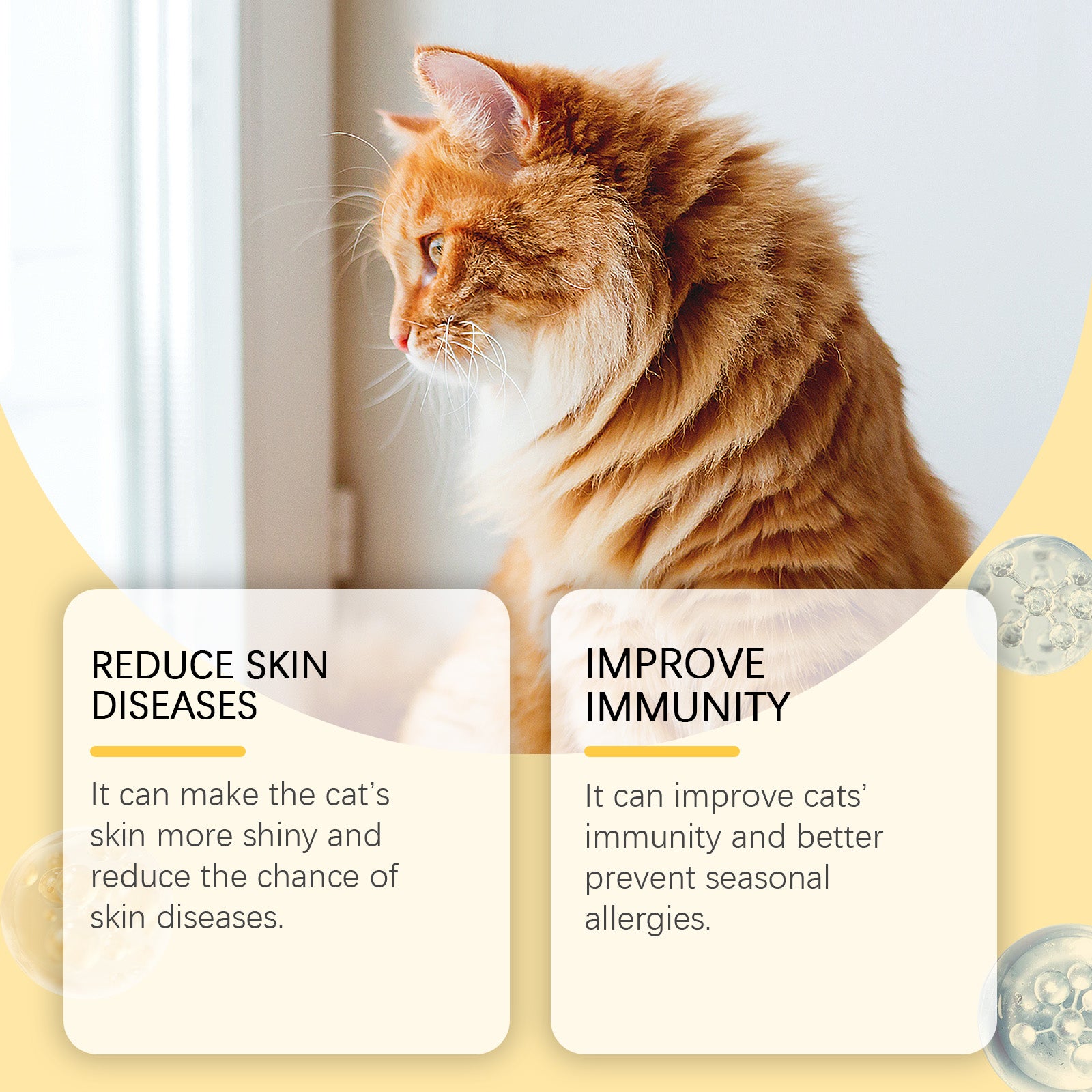 Yegbong Cat Care With Multi-Dimensional Fish Oil Tablets Cat Care Vitamin Moisturizing Skin Fish Oil Care Tablets