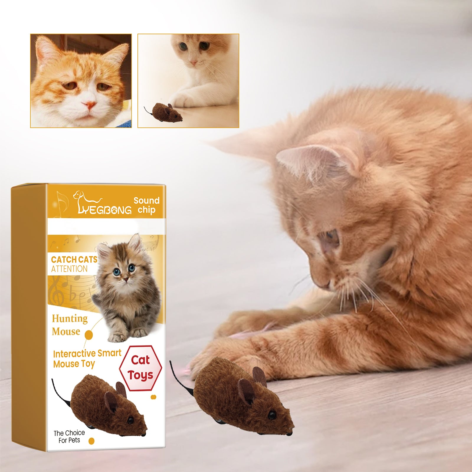 Yegbong Interactive Smart Mouse Toy, Cats And Dogs Like A Mouse Sound Relief Plush Toy