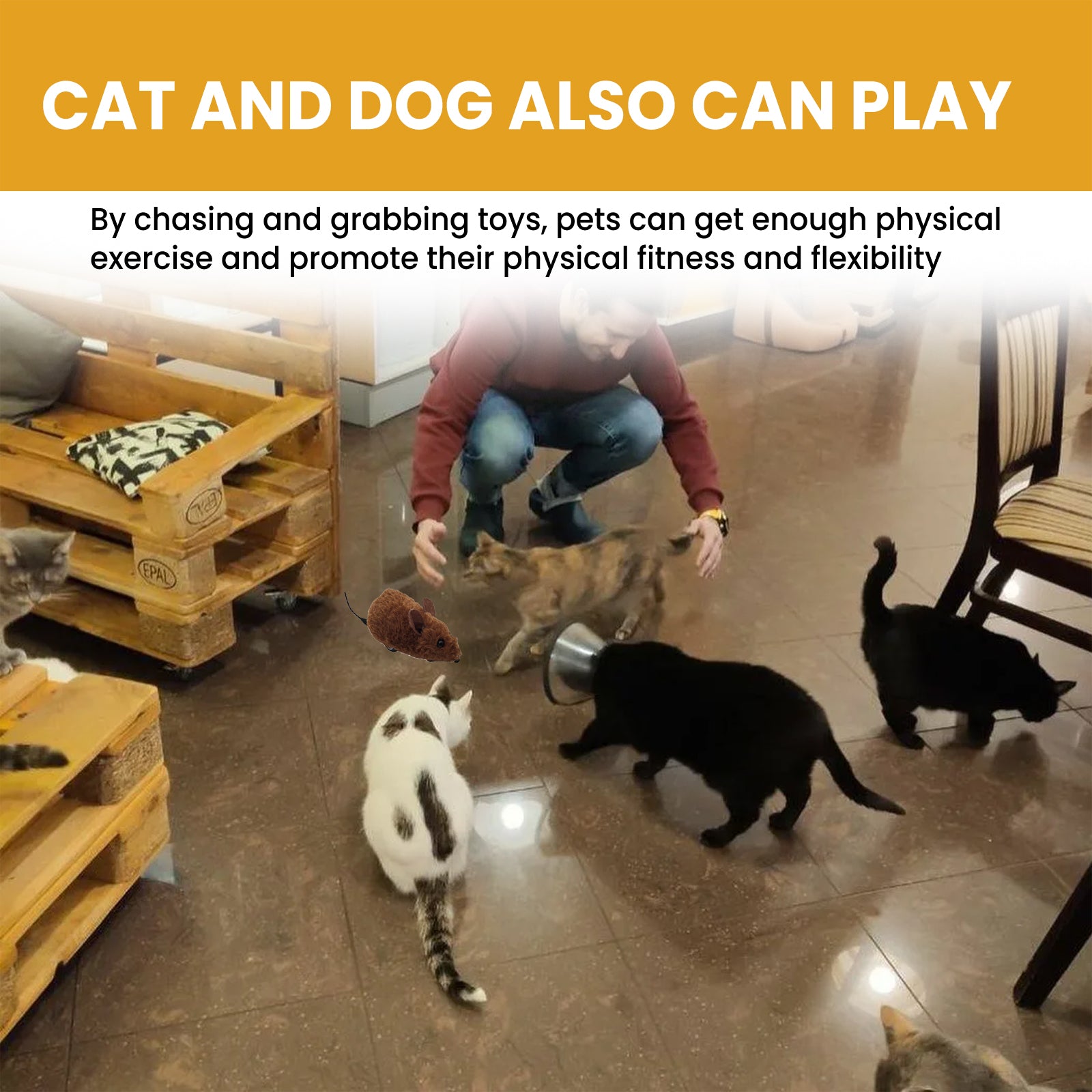 Yegbong Interactive Smart Mouse Toy, Cats And Dogs Like A Mouse Sound Relief Plush Toy