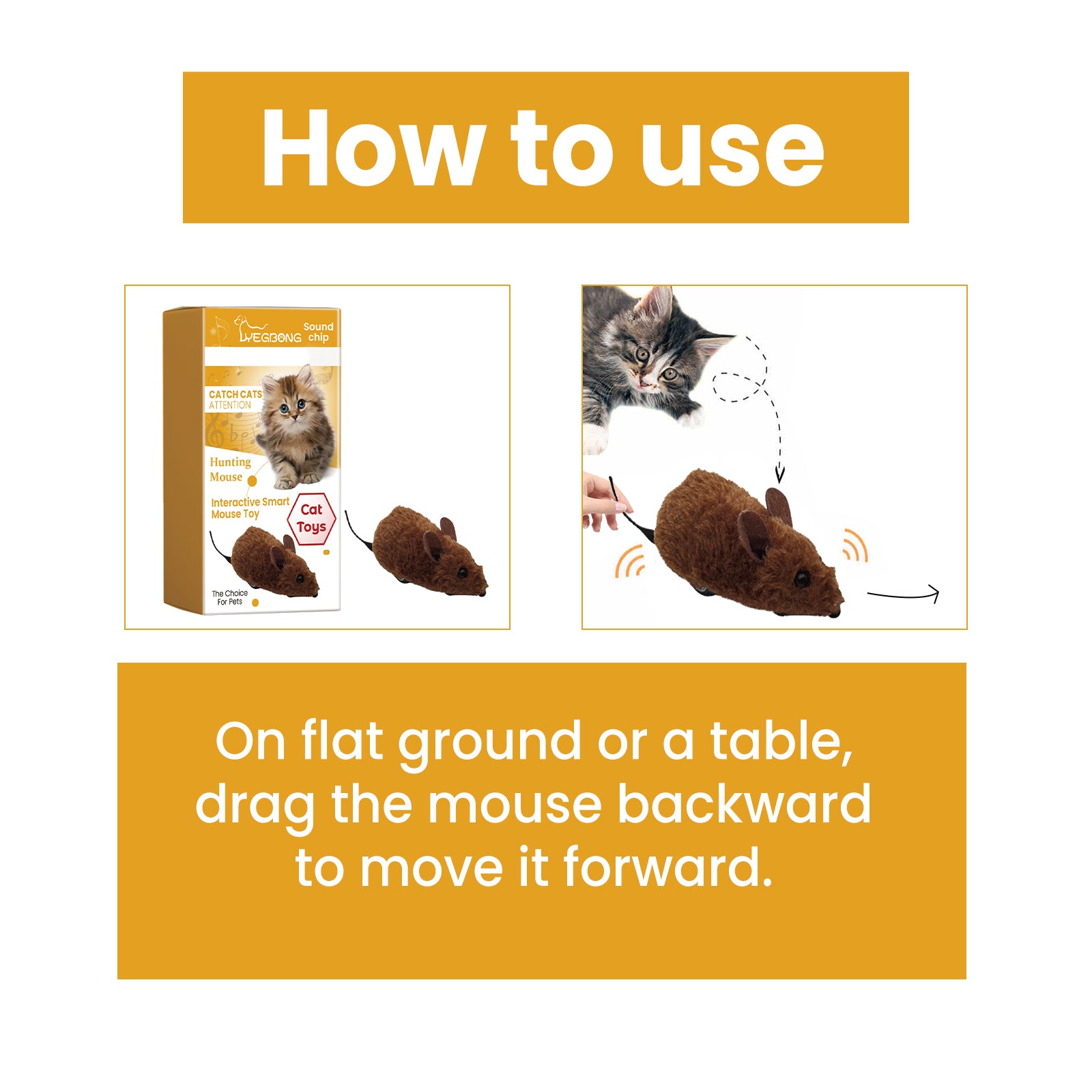 Yegbong Interactive Smart Mouse Toy, Cats And Dogs Like A Mouse Sound Relief Plush Toy
