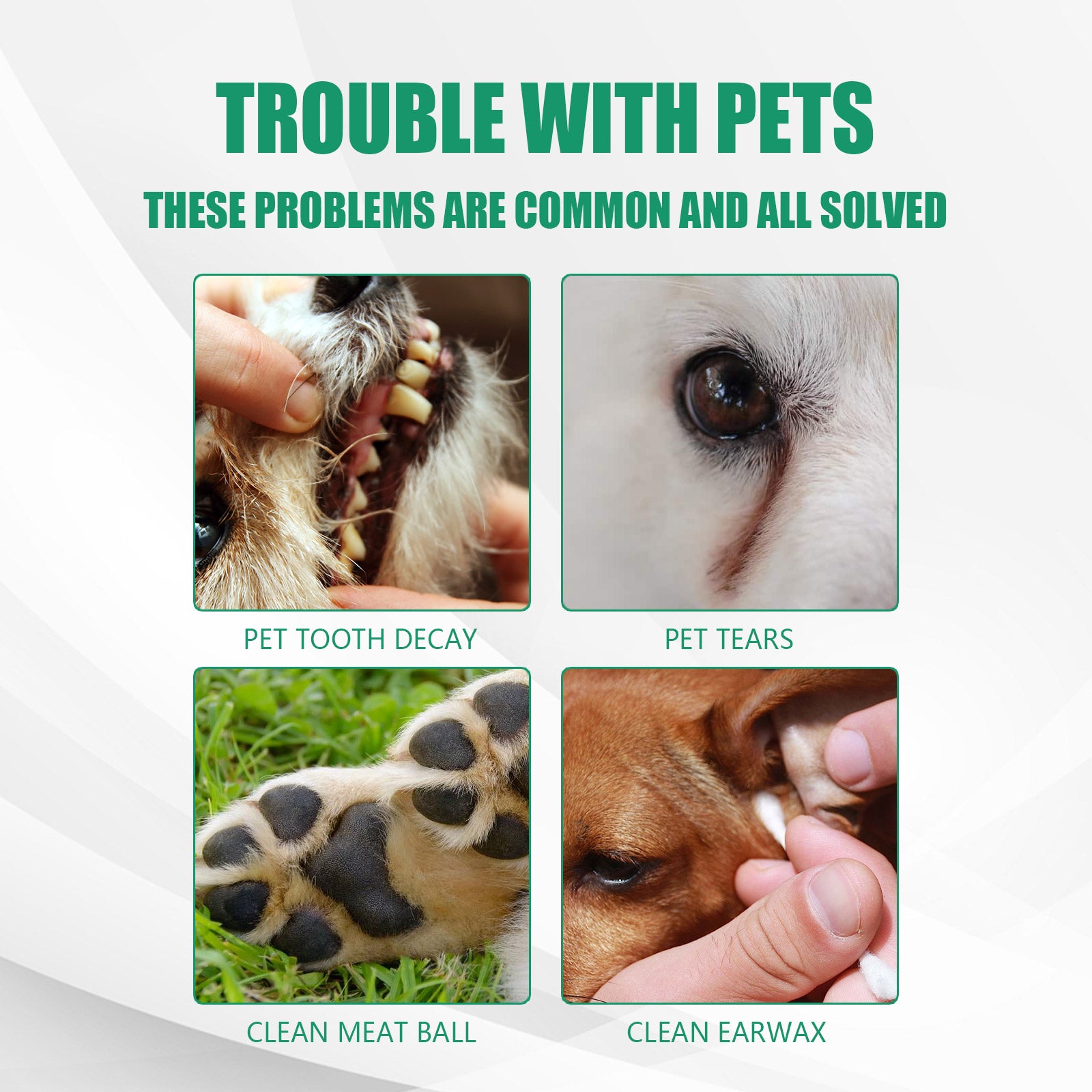 Yegbong Pet Tooth Cleaning Finger Set Dog Cat Cleaning Tartar Stone Oral Cleaning Care