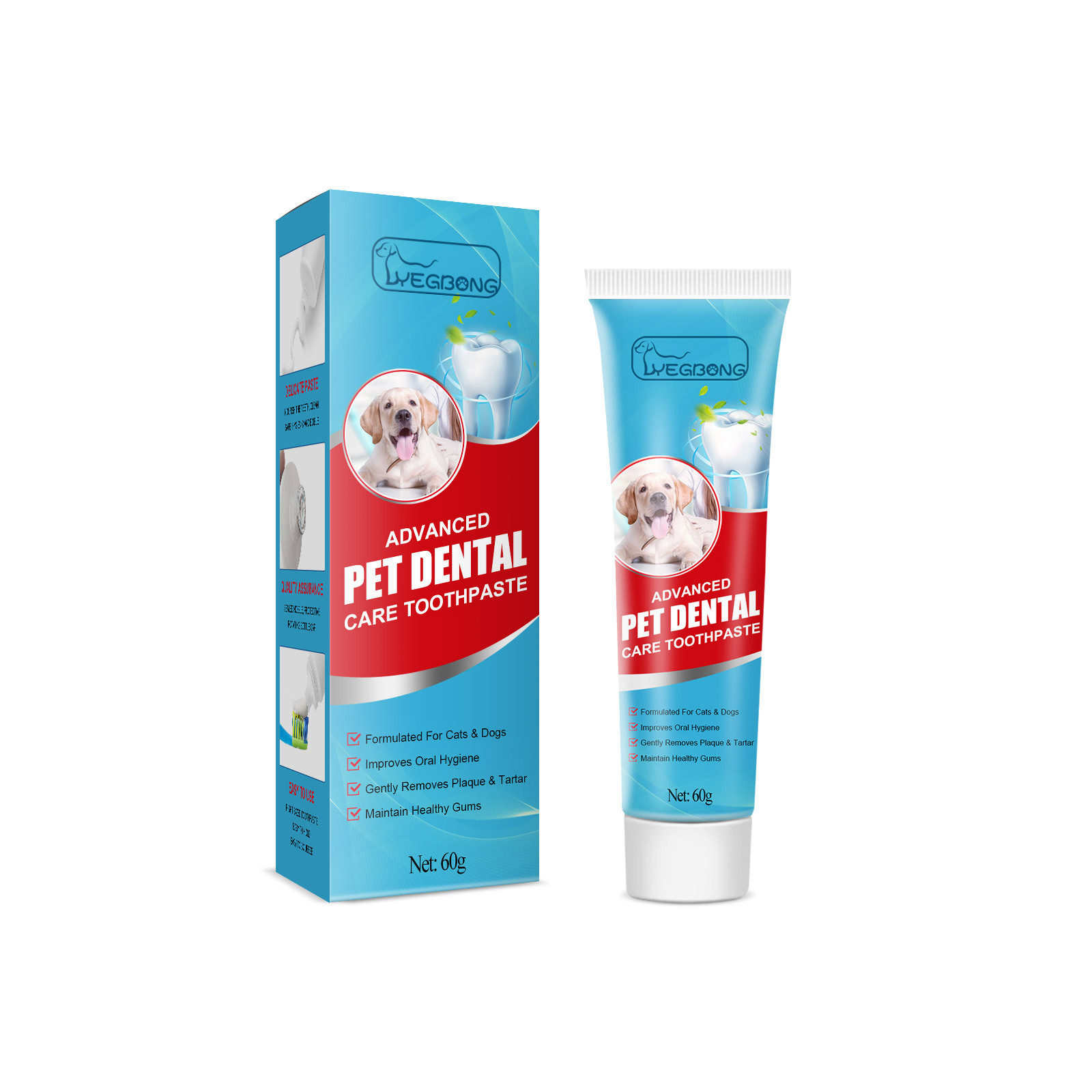 Yegbong Pet Toothpaste, Fresh Breath Bad Breath Tartar Clean Dog And Cat Oral Care Edible Toothpaste